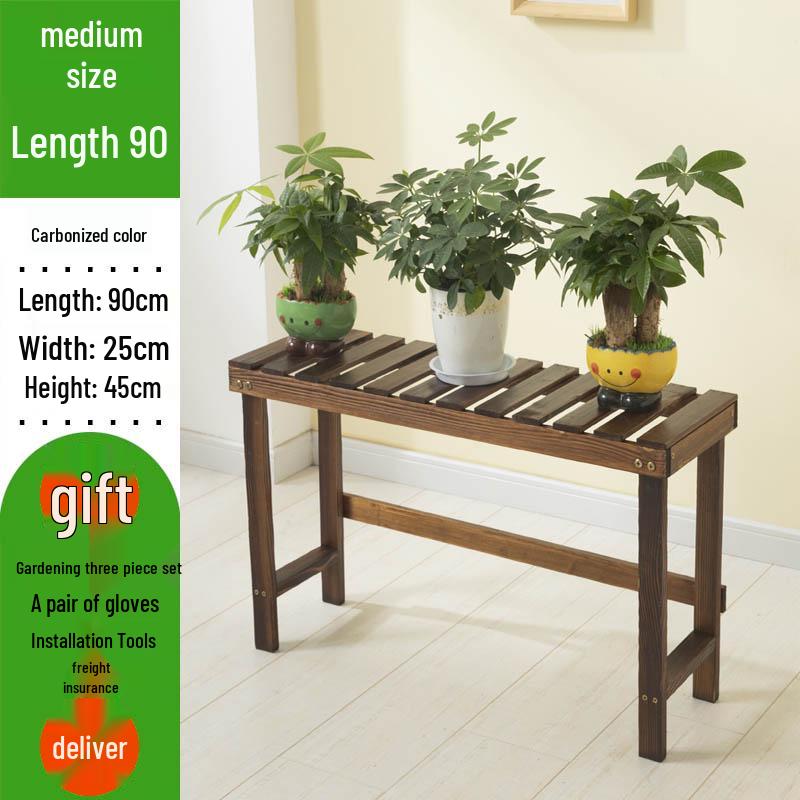 Multi-layer Solid Wood Indoor Balcony Plant Stand