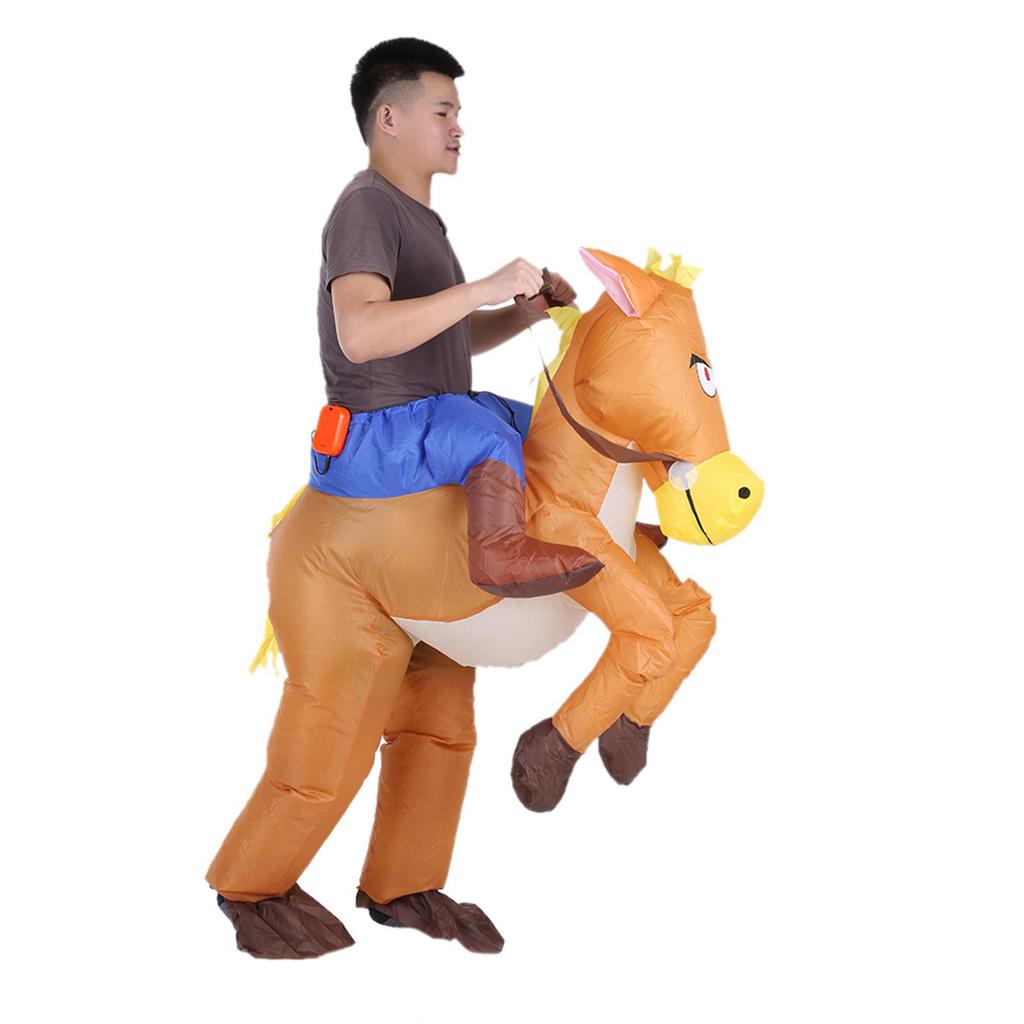 Inflatable Cowboy Costume Polyester Funny Battery Powered Inflatable Costume for Holiday Party Cosplay