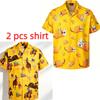 Summer Fashion Beer Hamburger Cat Printing Shirt Hawaiian Beach Vacation Clothing Men's Street Style Shirt Daily Men's and Women's Shirt