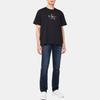 Calvin Klein Letter Ribbed Round Neck Drop Shoulder Short Sleeve T-Shirt Men T-Shirts Black 4RB862G-UB1