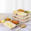 Degradable Sugarcane Pulp 4-Compartment Takeaway Meal Box with Lid