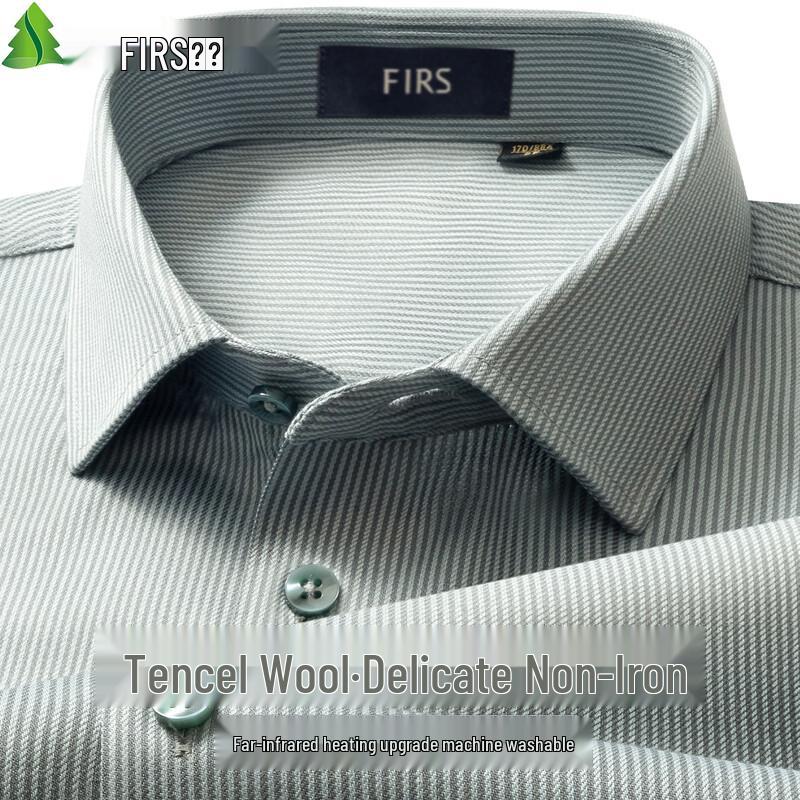 Shanshan Men s Tencel Wool Blend Easy Care Long-Sleeve Shirt 41