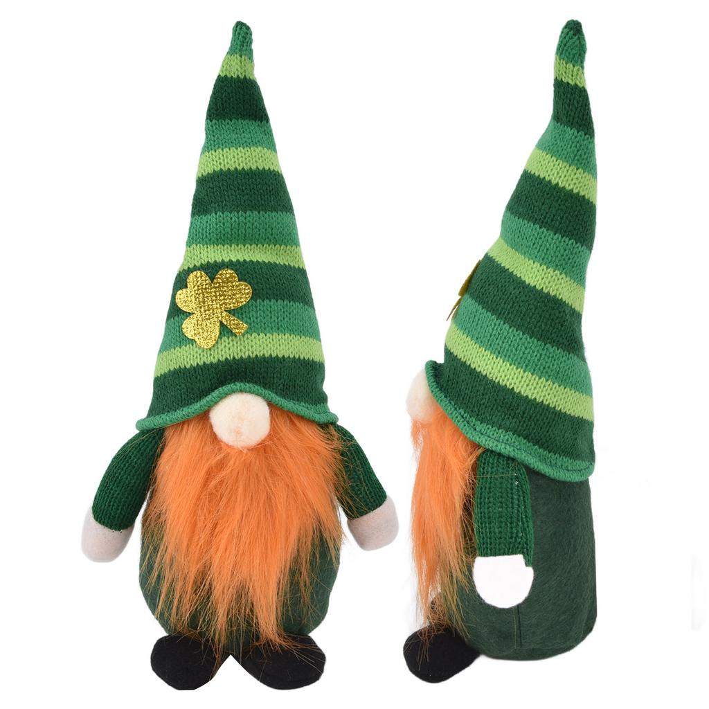 2pcs Gnomes Plush Representing Good Luck Expressing ST Patricks Day Feeling Irish Green Gnome