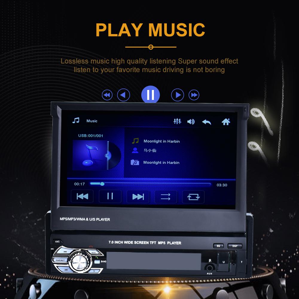 Reakosound Autoradio 1 Din 7'' Touch Screen Lettore multimediale universale per auto con ricevitore radio FM Bluetooth Supporto USB e telecamera posteriore