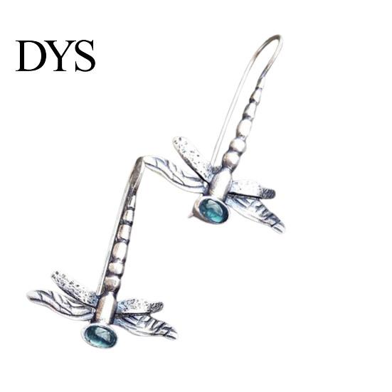 Geometric Earrings 1 Pair Women Dragonfly Rhinestone Jewelry Vintage Animal Hook for Wedding Party