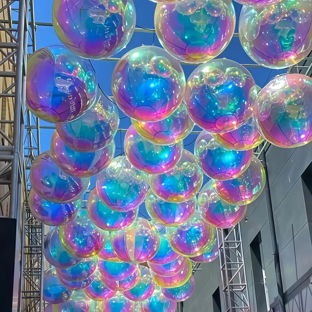 10 Stück bunte 10-Zoll 4D runde Aluminiumfolienballons für Hochzeiten, Geburtstage, Feiertage und funkelnde Partydekorationen