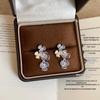 Trendy Color Block Drip Oil Flower Earrings for Women - Versatile, Light Luxury, Fashionable, Commuting Ear Ornaments