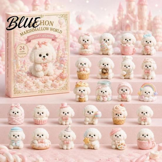 Surprise Mystery Gifts Ornament Set Calendar 24-Day Christmas Advent 2026 Dog Acrylic 2D Educational Holiday