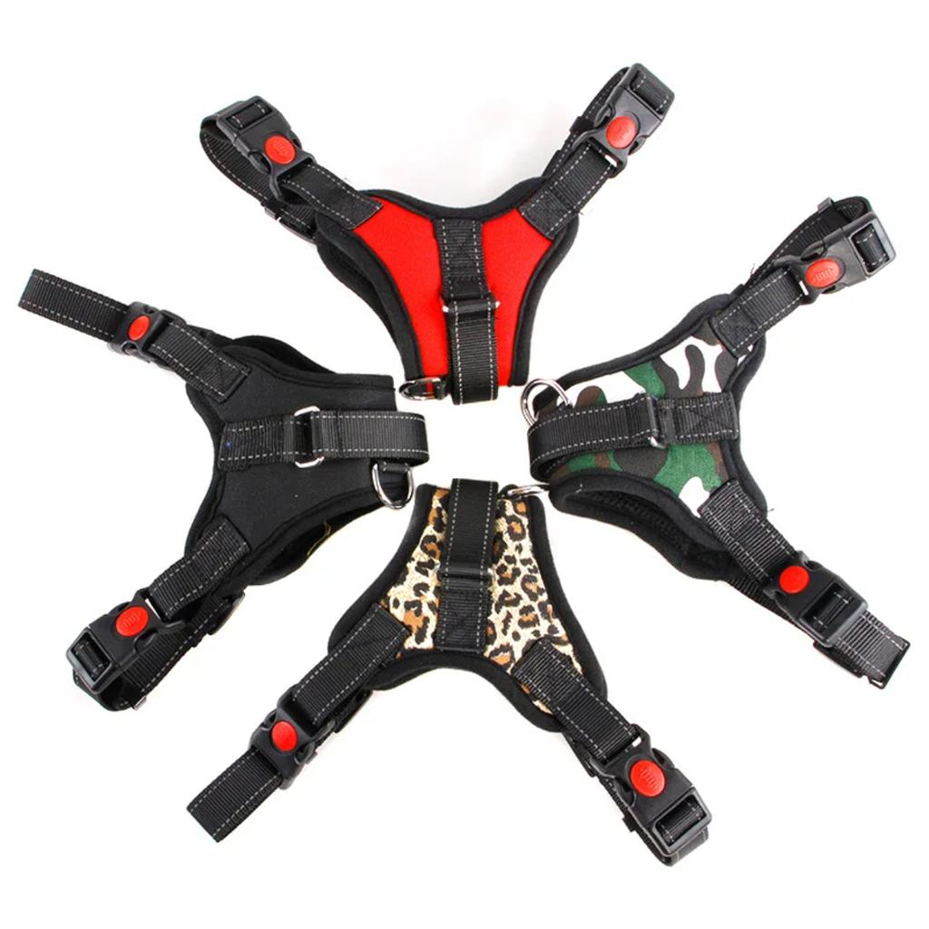 New Adjustable Heavy Duty Padded Nylon Dog Harness with Collar for Extra Large, Medium, and Small Dogs - Comfortable Vest Harnes