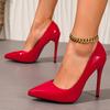 Office Thin Heels Pumps Women Pointed Toe Patent Leather Wedding Dress Shoes Woman Luxury Designer High Heels Zapatos De Mujer
