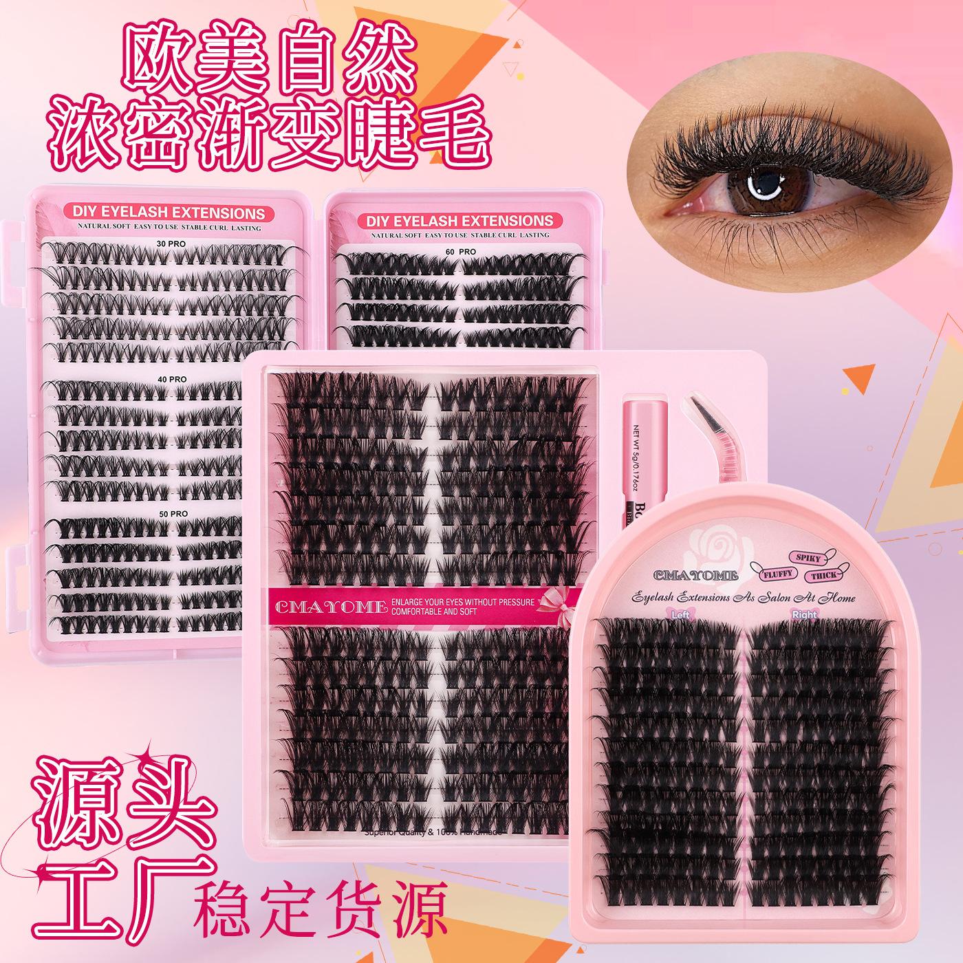 

Natural Dense Gradual Change Single Cluster False Eyelashes Daily Activities Diy Segmented D Curl Eyelashes