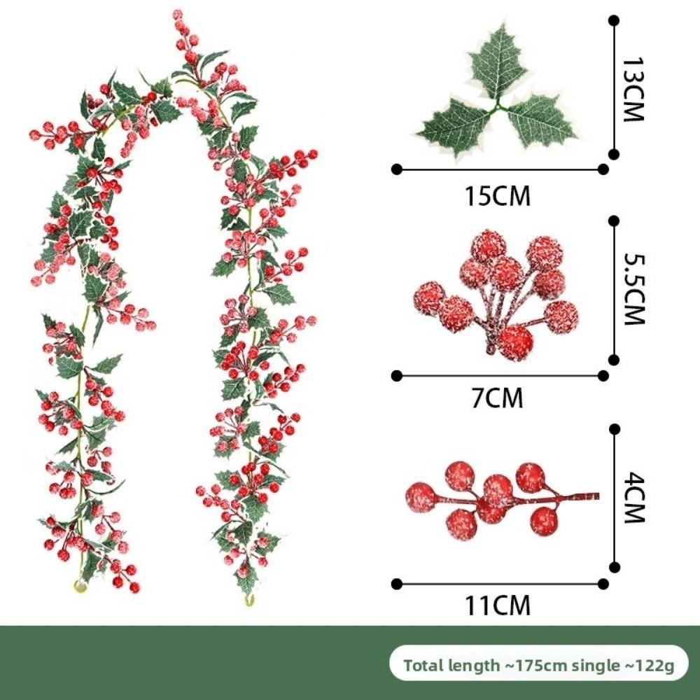 Multicolor Christmas Decorative Garland DIY Accessories Artificial Flower Hanging Wreath Red Berries Photo Props
