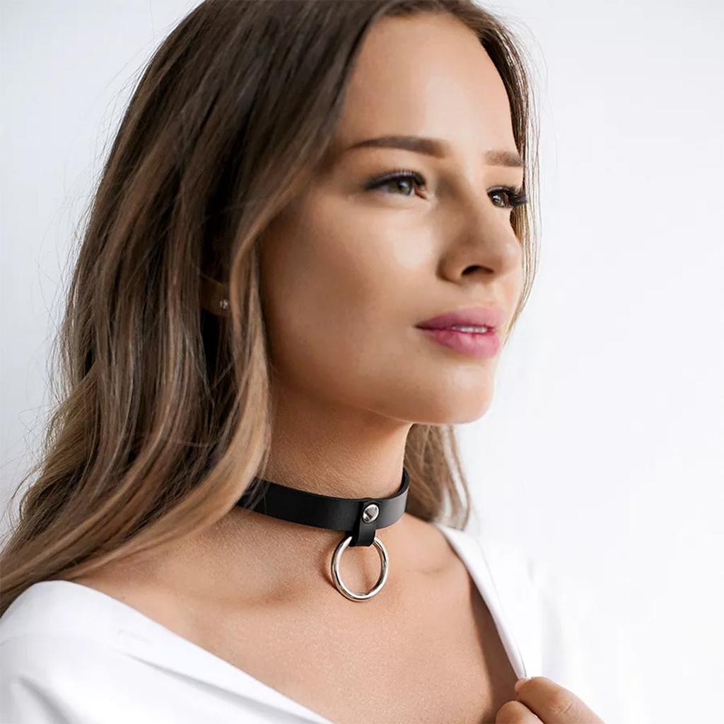 Women Fashion Leather Chain BDSM Bondage Lingerie Collar Harness Erotic Leather Neck Harness Fetish Wear Female Neck Accessorie