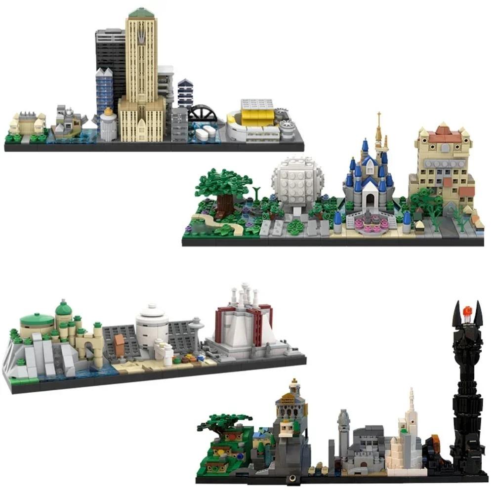 City Skyline MOC Back to the Future Fairy Tale Magic Castle House Movie Architecture Building Blocks City Toys Tourist souvenir