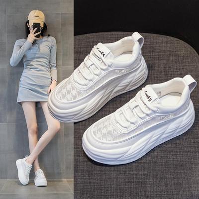 Comfortable Hidden Heel White Shoes Women's Shoes Summer New Platform Mesh Surface Breathable Platform Sneaker Dad Shoes