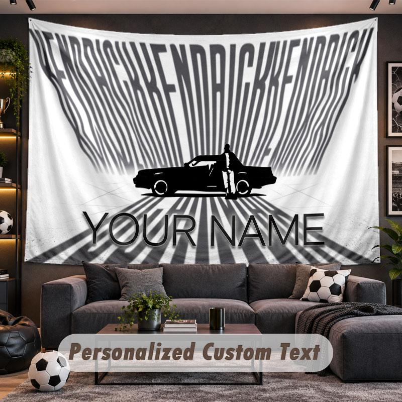 Wall Hanging Tapestry Custom NameKendrick Lamar Pattern Personalized Printed Fabric Wall Decor