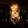 Fancy Dream Catcher With Led Light String Hollow Hoop Heart Shape Pendant Home