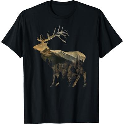 Elchjäger Jagd Naturliebhaber Berge Wandern T-Shirt