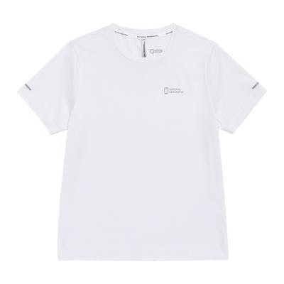 NATIONALGEOGRAPHIC N262Wts270 Women'S Nature Ventilation Semi-Crop Short Sleeve T-Shirt White