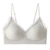 Women Seamless Lace Bra Wireless Push Up Gathering Comfortable Back Smoothing Thin Bra