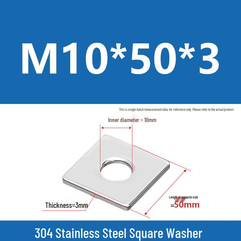 304 Stainless Steel Thickened Square Washer for Curtain Wall (M4-M16)