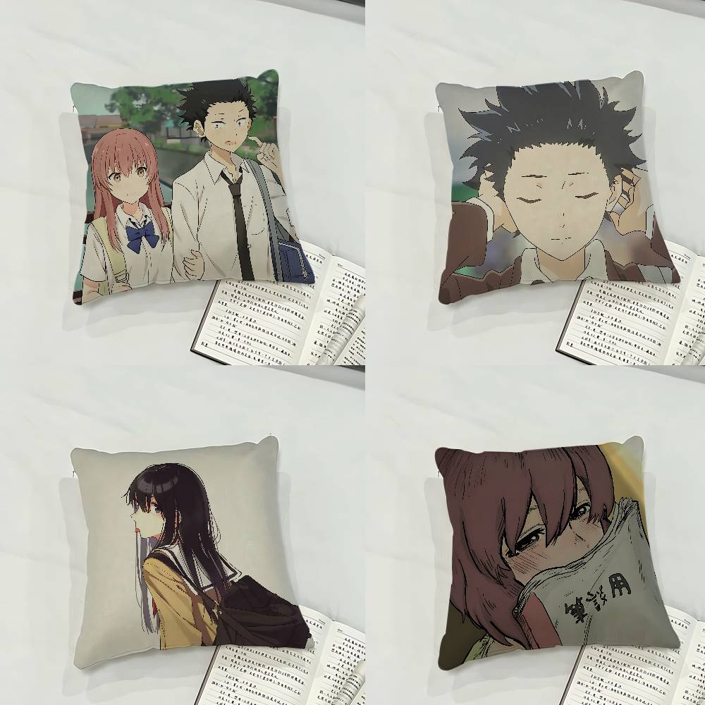 Anime A S-Silents-Voices Pillow Case Cushion Cover Soft Cute Throw Pillow Case For Car Sofa Pillowcase Polyester With Zipper