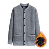 Middle-aged Elderly Men's New Autumn Winter Thick Velvet Warm Round Neck Knitted Sweater