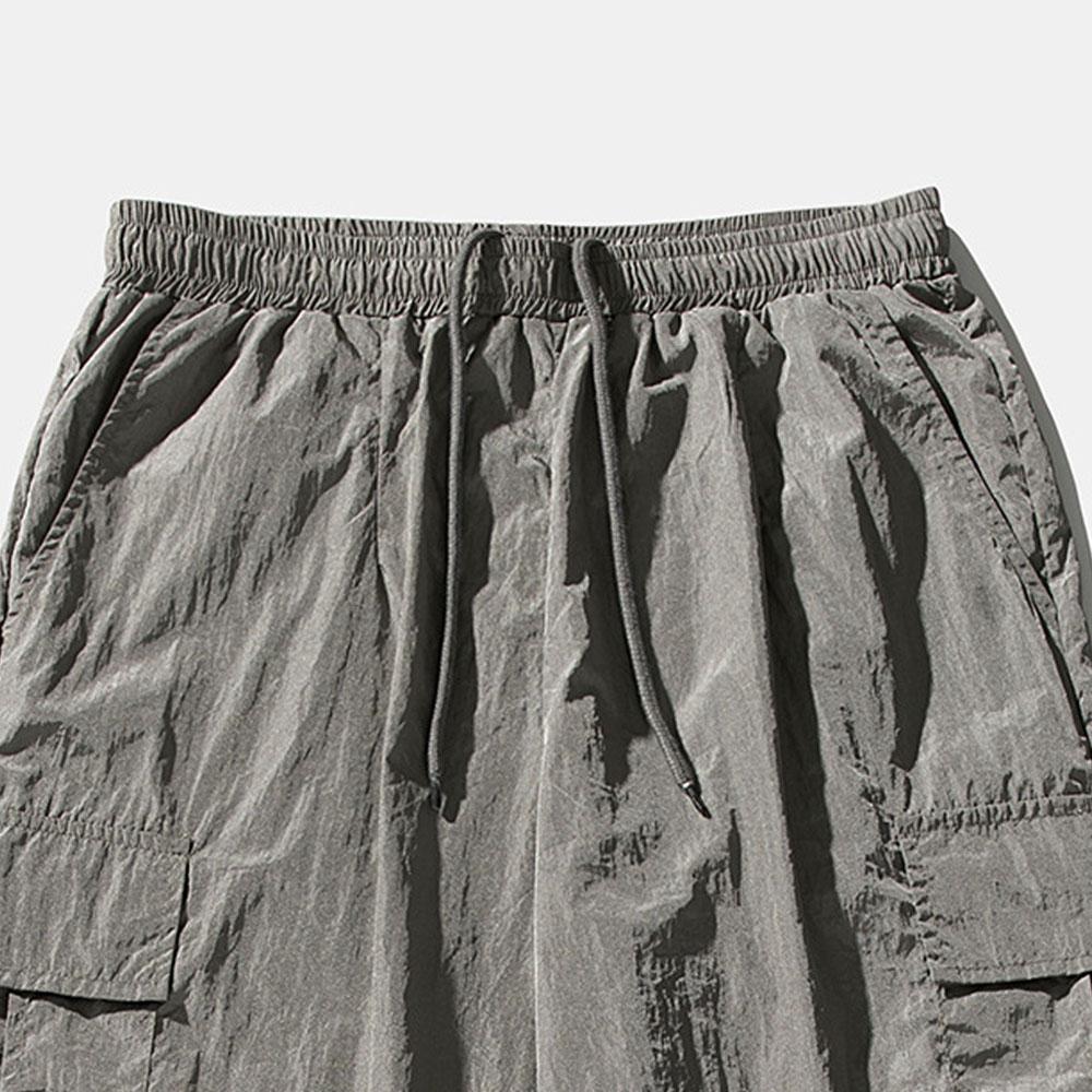 Japanische Herren Übergroße Y2K Casual Sommer Fallschirmhose Weite Beinhose Baggy Cargohose Herren Jogginghose Sport Koreanische Kleidung