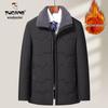 Woodpecker Dad Winter Coat: Fleece-Lined, Thick Cotton Jacket for Middle-aged & Elderly Men
