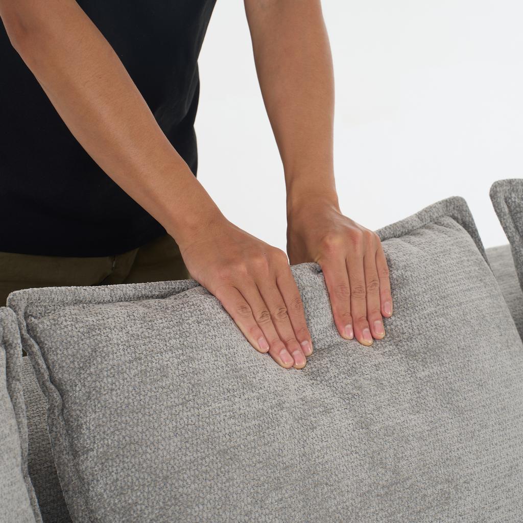 Comfortable 2-Person Sofa without Assembly, Soft Sofa with Cushions & Side Pockets, with Side Pockets, Grey