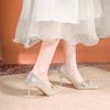 Fashion Women's Fashion Pointy Toe Shallow Mouth Beaded Flower Full Sequin Set Foot Non-slip Slim Heel Shoes New Summer High Heels