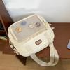 Y2K Women Ita Backpack Fashion DIY Badge Knapsack Cute Girl Girl Transparent Pocket Casual Nylon Large Capacity Shoulder Handbag