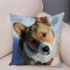 45X45 Cm Living Room Sofa Puppy Pattern Home Decoration Corgi Cushion Cover Gram Welsh Polyester Fiber Cushion Cover