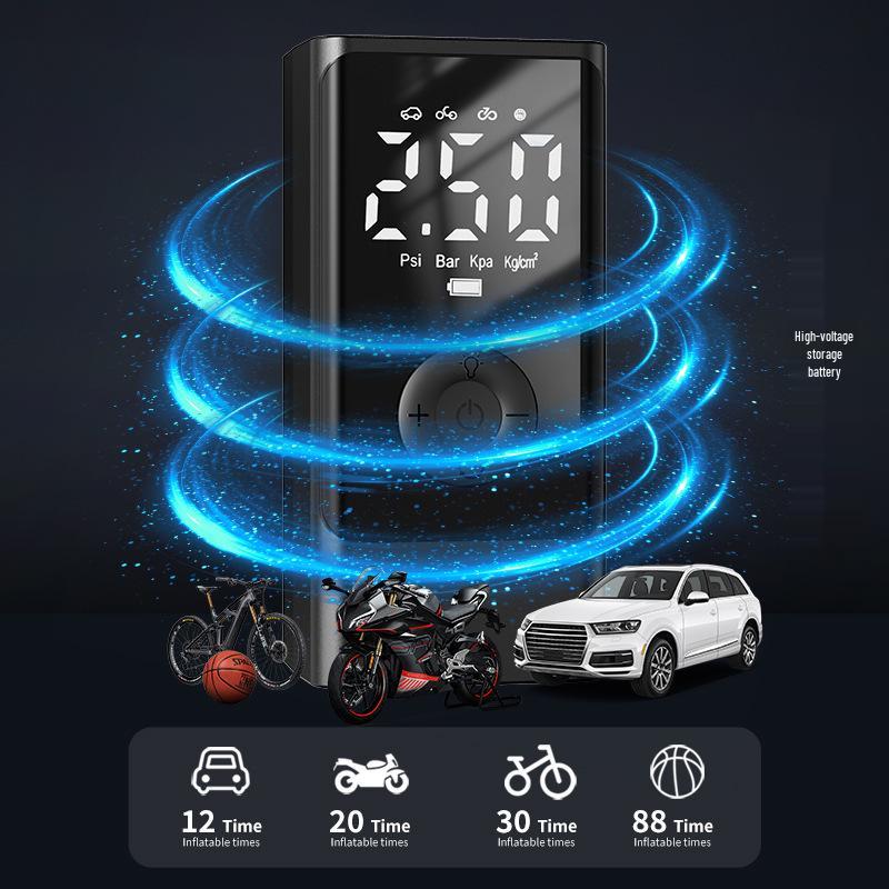 Gonfleur de Pneu de Voiture Portable & Démarreur de Secours avec Manomètre