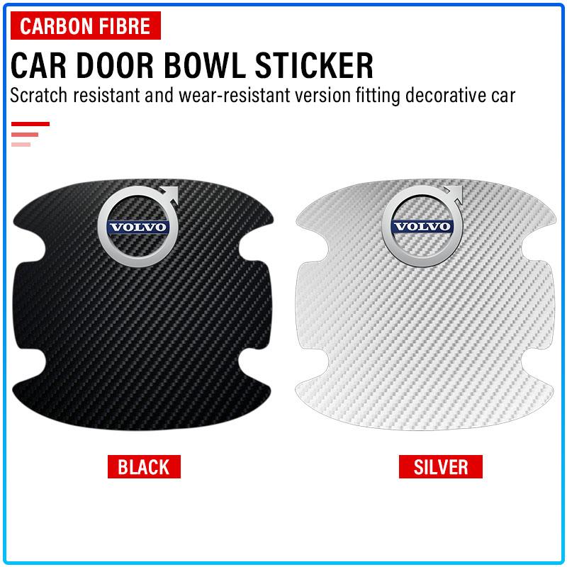 4Pc/Set Car Door Handle Sticker Carbon Fiber Scratches Resistant For Volvo 240 C70 S40 S50 S60 S70 S80 S90 V40 V50 V60 V90 XC40 XC60 XC90 Vnl Truck