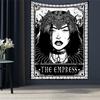 Black Tapestry Wall Hanging Psychedelic Sun Tarot Hippie Astrology Background  Room Boho Decor