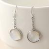 Simple Vintage Style Round Silvery Plated Pendant Earrings Women's  Elegant Dangle Jewelry Anniversary Gifts Accessories