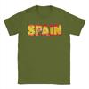 Unique SPAIN Flag T-Shirt for Men Crew Neck Pure Cotton T Shirt  Short Sleeve Tees Plus Size Clothing