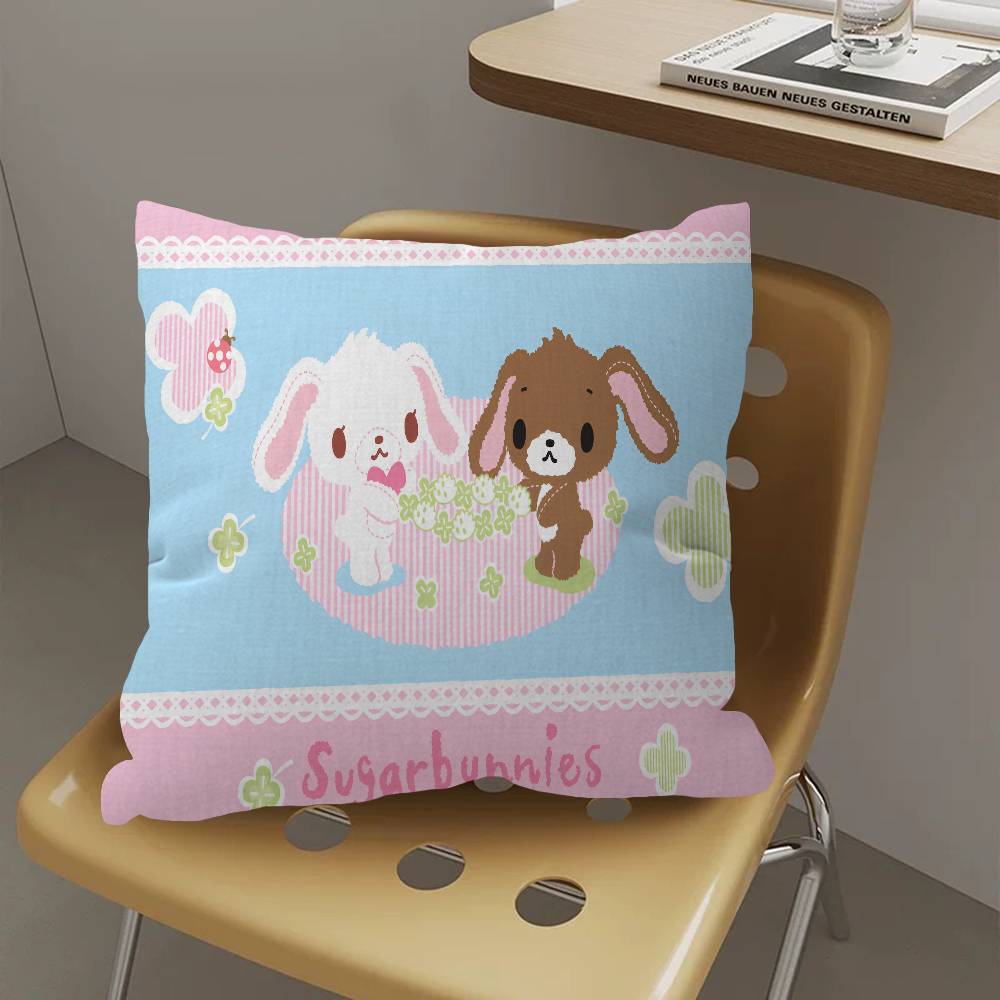 Cartoon Niedliche S-Sugarbunnies Kissenbezug Kissenhülle Deko Kissenbezug Bedruckter Kissenbezug für Sofa