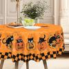 1 Orange Background Tablecloth, Spider Print Halloween Theme Tablecloth, Suitable For Restaurant Kitchens
