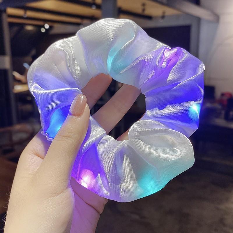 LED large intestine hair circle INS nightclub landscape headdress headband popular glowing ponytail hair accessories