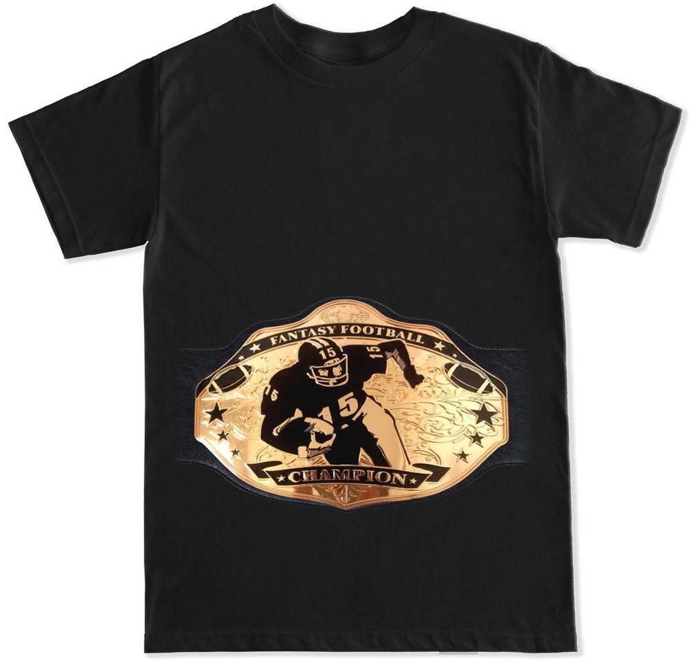 Фэнтези-футбол Чемпионский Пояс Трофей Черная Футболка Унисекс Футболка S