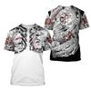 New Warrior Tattoo Men's T-shirt 3D Printed Art Mask Tattoo Short Sleeve T-shirt