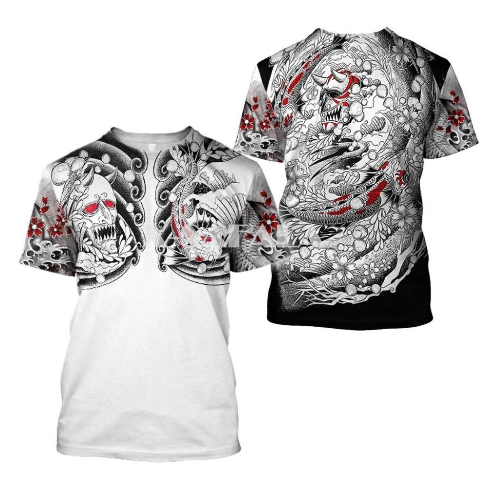 New Warrior Tattoo Men's T-shirt 3D Printed Art Mask Tattoo Short Sleeve T-shirt