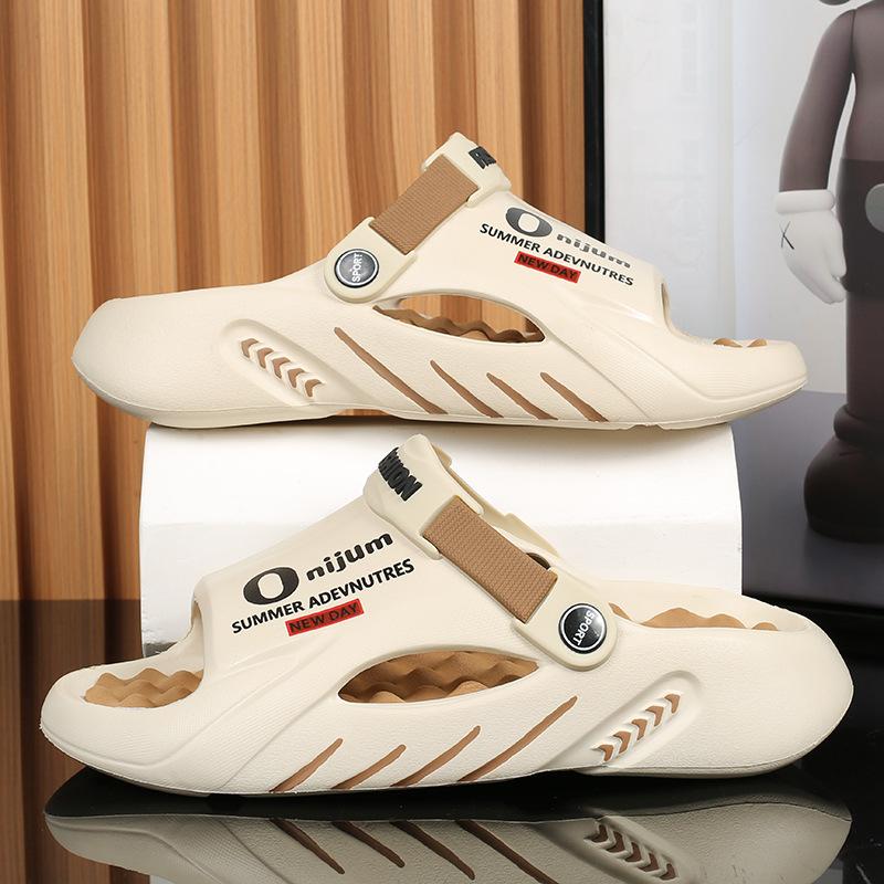 

Summer Men s Slippers Indoor Outdoor Sandals Beach Comfortable Soft Casual Shoes Men Home Slippers 38-39 бежевий