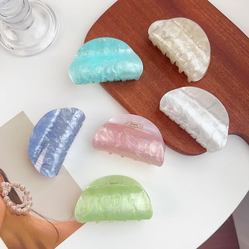 Korean Acrylic Hair Clip for Women Marble Texture Hair Claws Clips Trendy Girl Hairpin Korean Hair Accessories Headwear