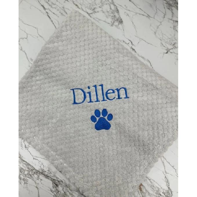 Personalised Embroidered Puppy Dog Blanket, Paw Print Pet Blanket, New Puppy Dog Gift, Soft Blanket For Pets Birthday Gift