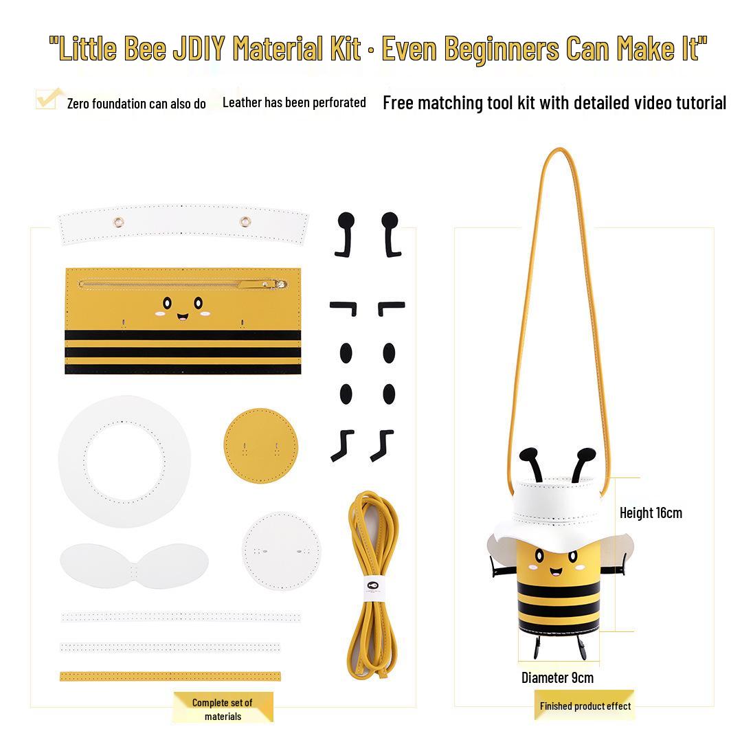 

Набор для самостоятельной работы: Милая плетеная сумка-ведро кроссбоди с пчелкой для женщин