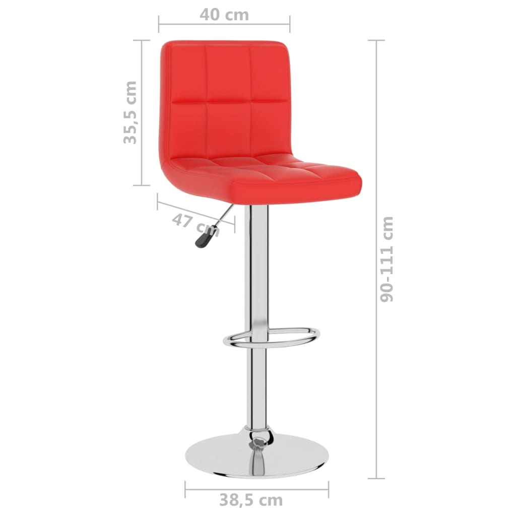 Bar Stool Red Faux Leather