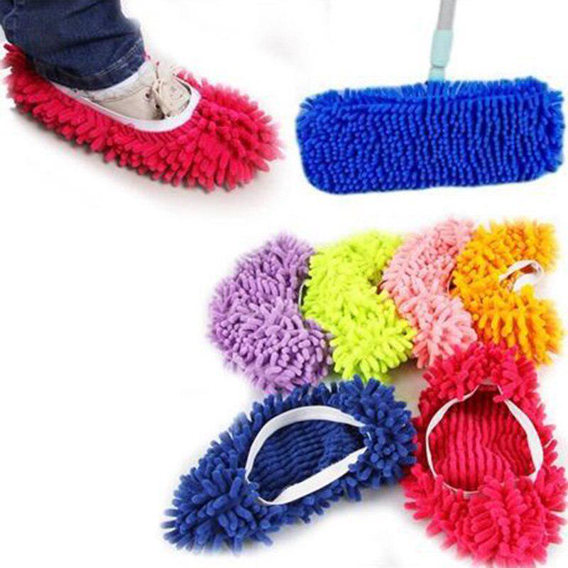 1PC Dust Mop Slipper Lazy Dusting Cleaning Foot Sock Shoe Polishing Cover Cleaner Household Cleaning